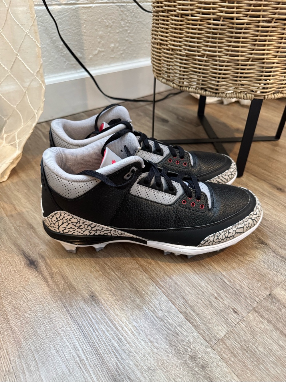 Air Jordan 3 Retro TD Cleat 'Black Cement'